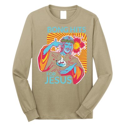 Bong Hits For Jesus Funny THC Stoner Gift Long Sleeve Shirt