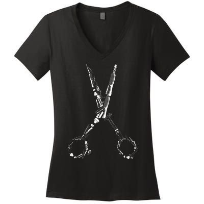 Barber Hairdresser For Barbershop Owner Gift Haircut Stylist Women's V-Neck T-Shirt