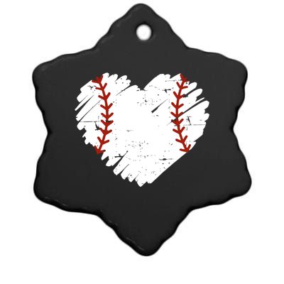 Baseball Heart Funny Gift Ceramic Star Ornament