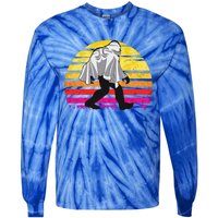 Bigfoot Halloween Funny Vintage Sun Retro Ghost Gift Tie-Dye Long Sleeve Shirt