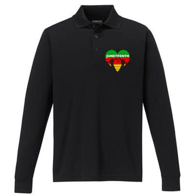 Black History Freedom Juneteenth African American Melanin Gift Performance Long Sleeve Polo