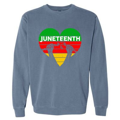 Black History Freedom Juneteenth African American Melanin Gift Garment-Dyed Sweatshirt