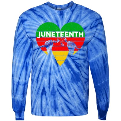 Black History Freedom Juneteenth African American Melanin Gift Tie-Dye Long Sleeve Shirt