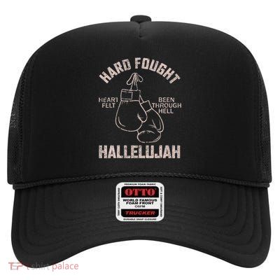 Brandon Hard Fought Hallelujah Praise Jesus High Crown Mesh Back Trucker Hat