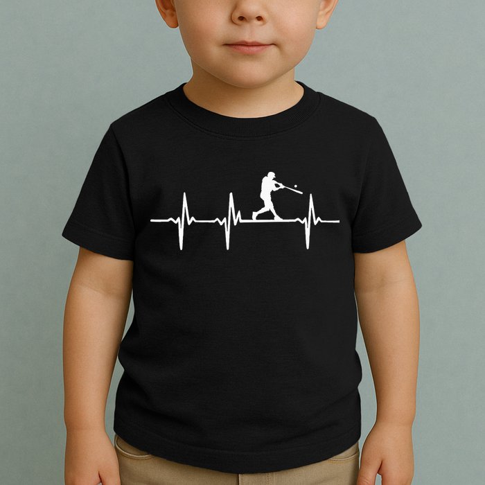 Baseball Heartbeat For Baseball Players And Fans Toddler T-Shirt