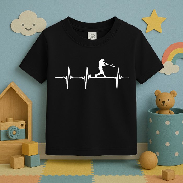 Baseball Heartbeat For Baseball Players And Fans Toddler T-Shirt
