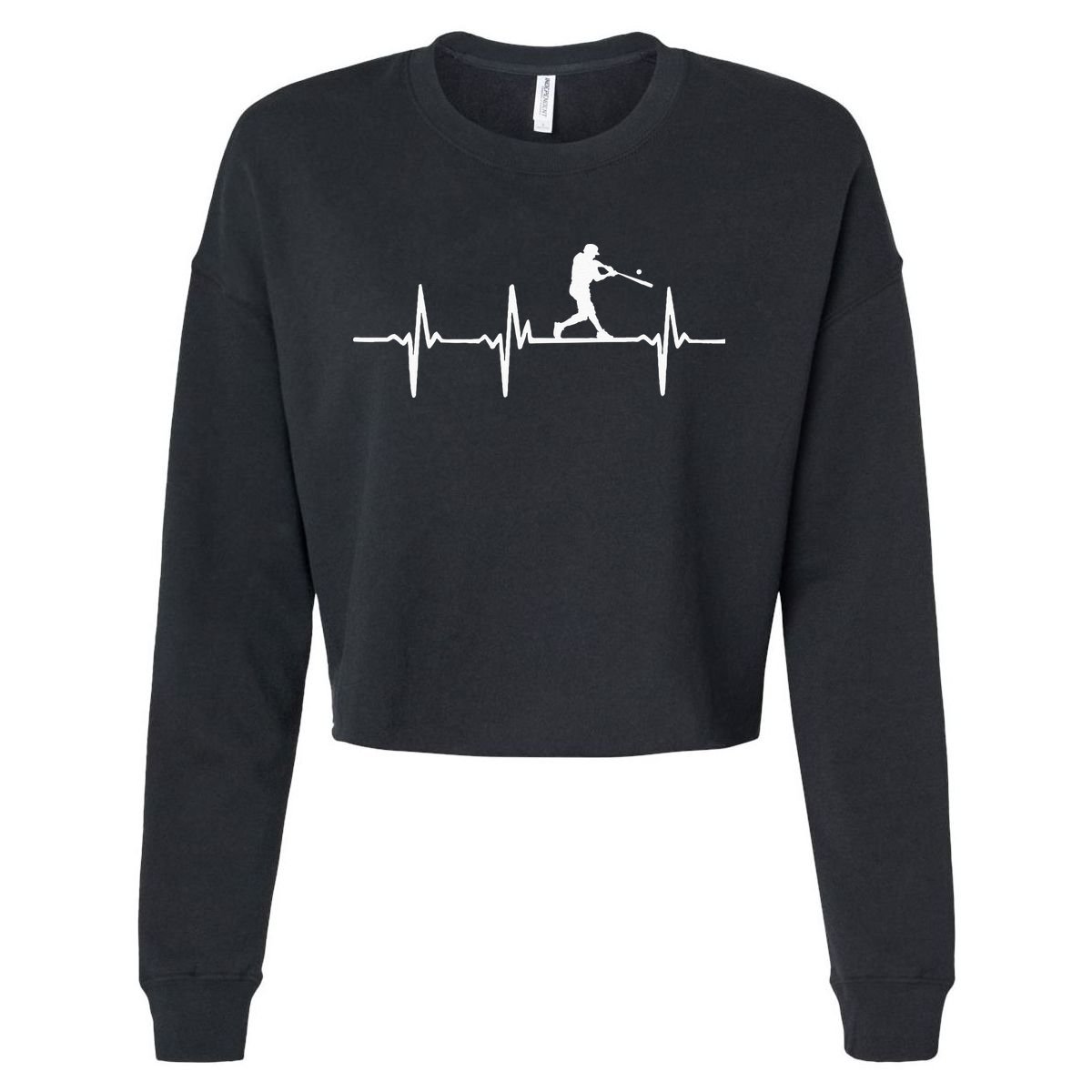 Baseball Heartbeat For Baseball Players And Fans Cropped Pullover Crew