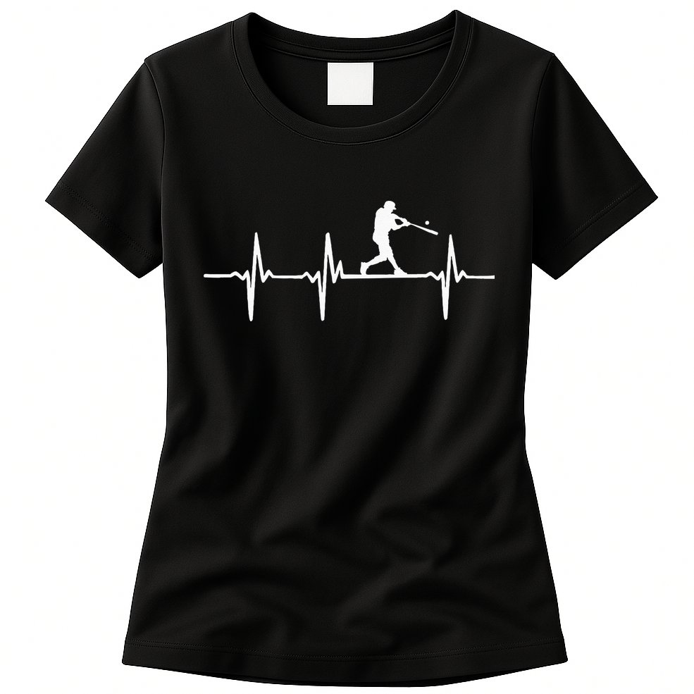 Baseball Heartbeat For Baseball Players And Fans Womens T-Shirt