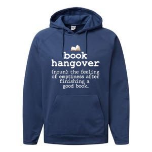 Book Hangover Funny Definition Bookworm Nerd Reading Lover Gift Performance Fleece Hoodie