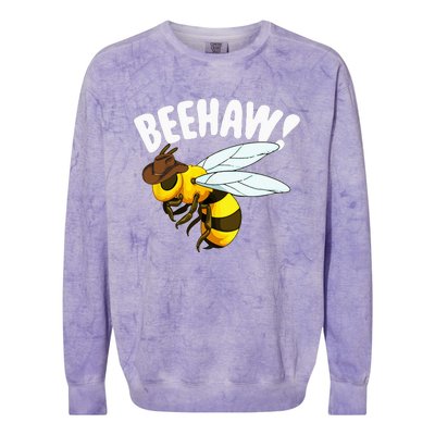 Bee Haw Funny Cowboy Wild West Honey Beekeeping Colorblast Crewneck Sweatshirt