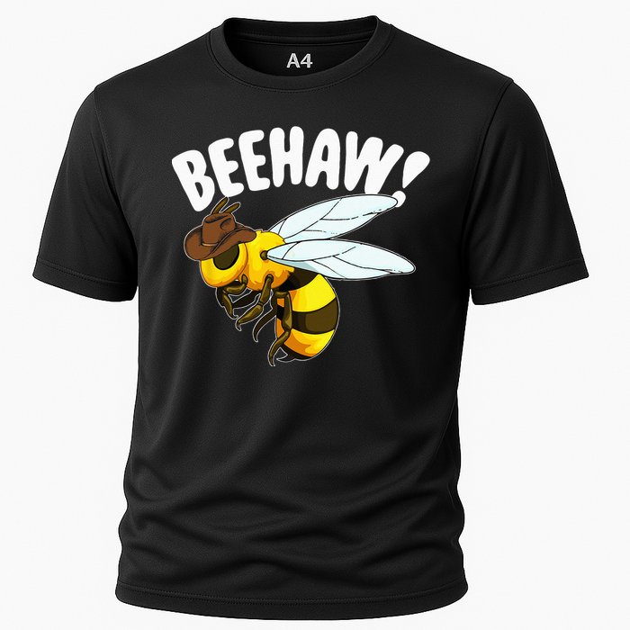 Bee Haw Funny Cowboy Wild West Honey Beekeeping Cooling Performance Crew T-Shirt