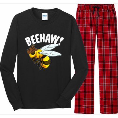 Bee Haw Funny Cowboy Wild West Honey Beekeeping Long Sleeve Pajama Set