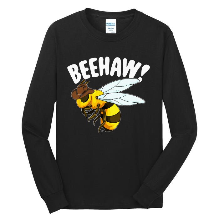 Bee Haw Funny Cowboy Wild West Honey Beekeeping Tall Long Sleeve T-Shirt