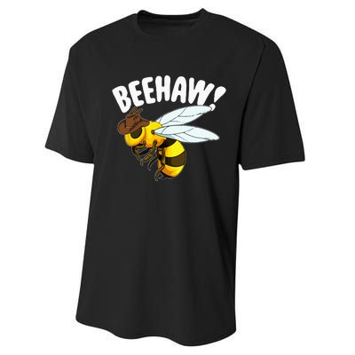 Bee Haw Funny Cowboy Wild West Honey Beekeeping Performance Sprint T-Shirt