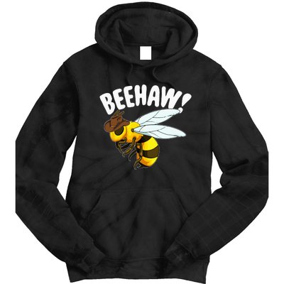 Bee Haw Funny Cowboy Wild West Honey Beekeeping Tie Dye Hoodie