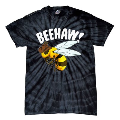 Bee Haw Funny Cowboy Wild West Honey Beekeeping Tie-Dye T-Shirt