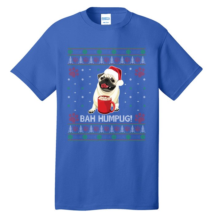 Bah Humpug Funny Pug Cute Dog Lover Ugly Christmas Cool Gift Tall T-Shirt