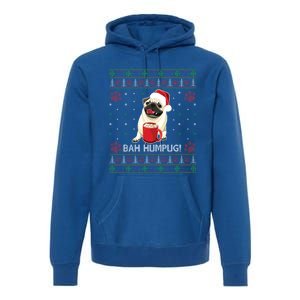 Bah Humpug Funny Pug Cute Dog Lover Ugly Christmas Cool Gift Premium Hoodie