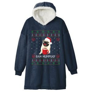 Bah Humpug Funny Pug Cute Dog Lover Ugly Christmas Cool Gift Hooded Wearable Blanket