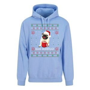 Bah Humpug Funny Pug Cute Dog Lover Ugly Christmas Cool Gift Unisex Surf Hoodie