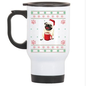 Bah Humpug Funny Pug Cute Dog Lover Ugly Christmas Cool Gift Stainless Steel Travel Mug