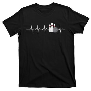 Bowling Heartbeat Funny Bowler League Team T-Shirt