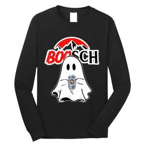 Booschbeer Halloween Funny Ghost Drinking Beer Long Sleeve Shirt