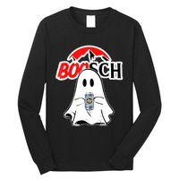 Booschbeer Halloween Funny Ghost Drinking Beer Long Sleeve Shirt