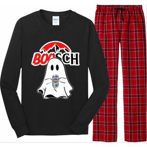 Booschbeer Halloween Funny Ghost Drinking Beer Long Sleeve Pajama Set