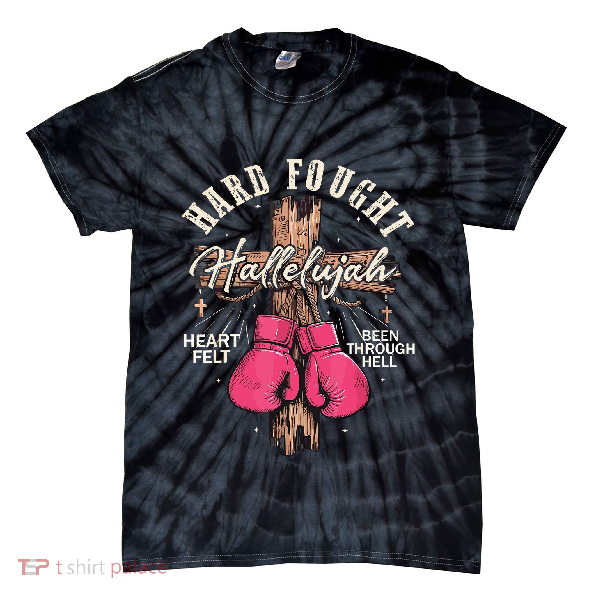 Brandon Hard Fought Hallelujah Praise Jesus Tie-Dye T-Shirt