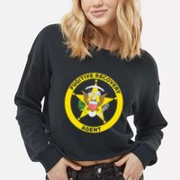 Bounty Hunter For Fugitive Recovery Agents Leo Cropped Pullover Crew