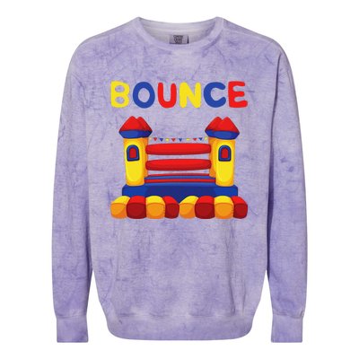 Bouncing House Funny Bounce Castle Birthday Fun Party Gift Colorblast Crewneck Sweatshirt