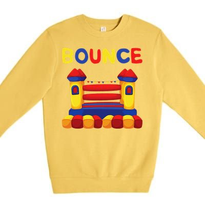 Bouncing House Funny Bounce Castle Birthday Fun Party Gift Premium Crewneck Sweatshirt