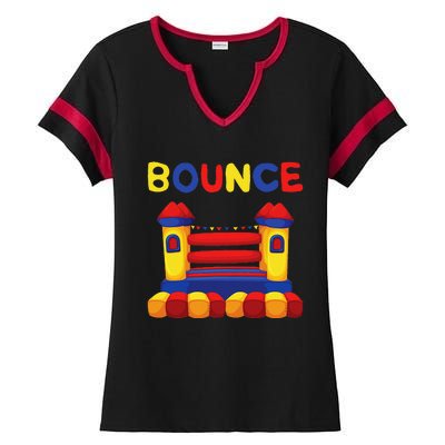 Bouncing House Funny Bounce Castle Birthday Fun Party Gift Ladies Halftime Notch Neck Tee