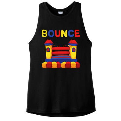 Bouncing House Funny Bounce Castle Birthday Fun Party Gift Ladies PosiCharge Tri-Blend Wicking Tank