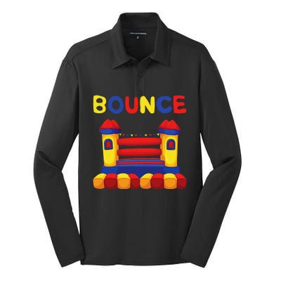 Bouncing House Funny Bounce Castle Birthday Fun Party Gift Silk Touch Performance Long Sleeve Polo