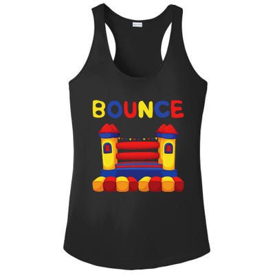 Bouncing House Funny Bounce Castle Birthday Fun Party Gift Ladies PosiCharge Competitor Racerback Tank