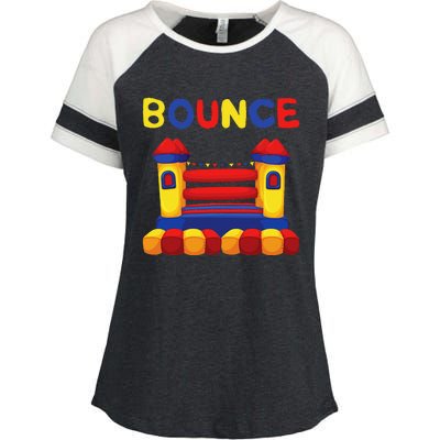 Bouncing House Funny Bounce Castle Birthday Fun Party Gift Enza Ladies Jersey Colorblock Tee