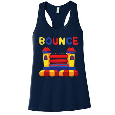 Bouncing House Funny Bounce Castle Birthday Fun Party Gift Women's Racerback Tank