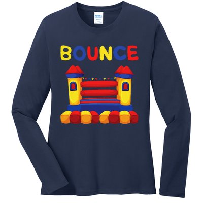 Bouncing House Funny Bounce Castle Birthday Fun Party Gift Ladies Long Sleeve Shirt