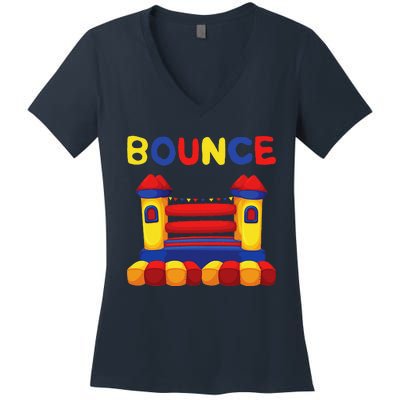 Bouncing House Funny Bounce Castle Birthday Fun Party Gift Women's V-Neck T-Shirt