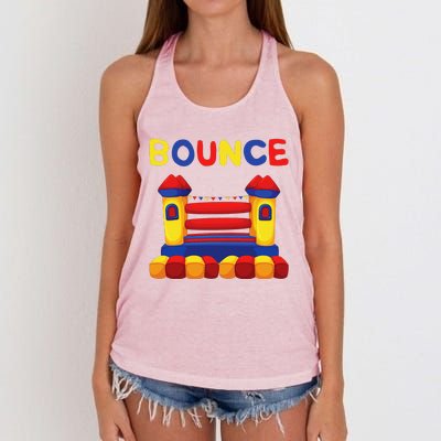 Bouncing House Funny Bounce Castle Birthday Fun Party Gift Women's Knotted Racerback Tank