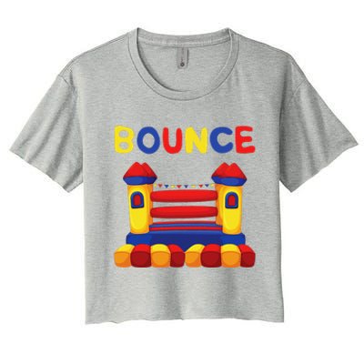 Bouncing House Funny Bounce Castle Birthday Fun Party Gift Women's Crop Top Tee