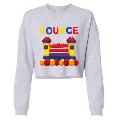 Bouncing House Funny Bounce Castle Birthday Fun Party Gift Cropped Pullover Crew