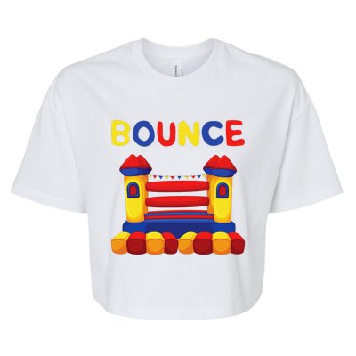 Bouncing House Funny Bounce Castle Birthday Fun Party Gift Bella+Canvas Jersey Crop Tee