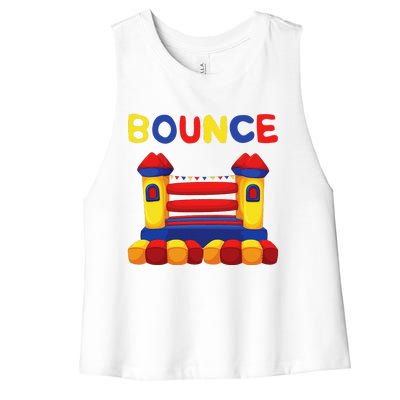 Bouncing House Funny Bounce Castle Birthday Fun Party Gift Women's Racerback Cropped Tank