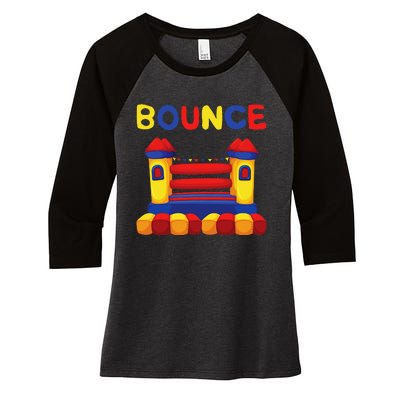 Bouncing House Funny Bounce Castle Birthday Fun Party Gift Women's Tri-Blend 3/4-Sleeve Raglan Shirt