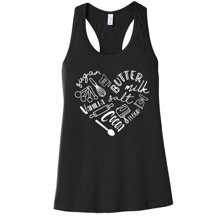 Baking Hear For Baker Pastry Chef Or Cook Women's Racerback Tank