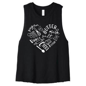 Baking Hear For Baker Pastry Chef Or Cook Women's Racerback Cropped Tank