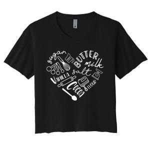 Baking Hear For Baker Pastry Chef Or Cook Women's Crop Top Tee